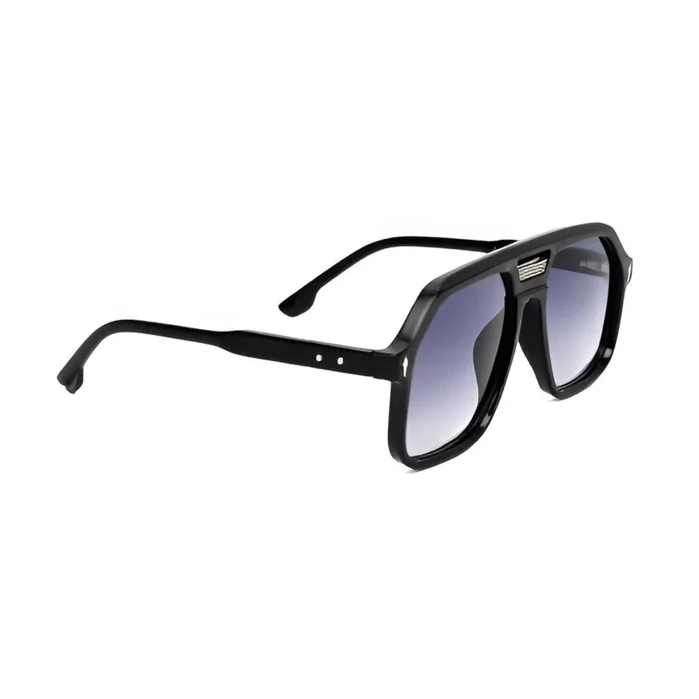 Oversized‎ Black Aviator Sunglasses Women Shades Flat Top Square Frames Female